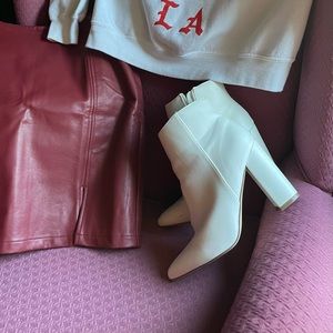JustFab white booties 🤍